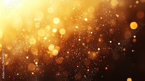 A golden light gradient background with softly scattered bokeh elements, evoking a sense of warmth and opulence.