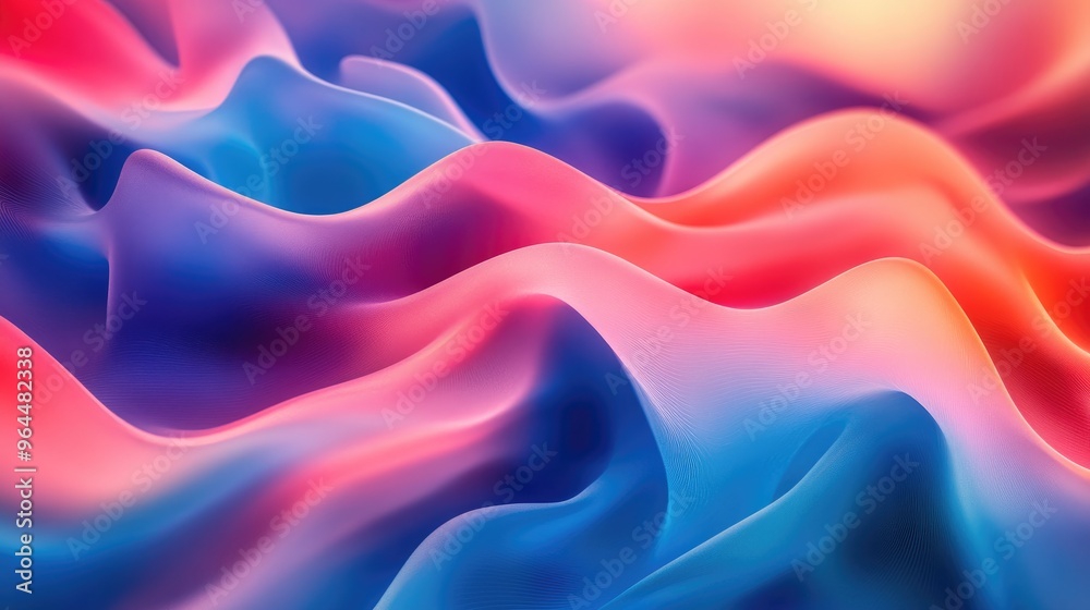 Fototapeta premium Abstract fluid design with vibrant colors and gentle motion, ideal for business presentations or wallpaper