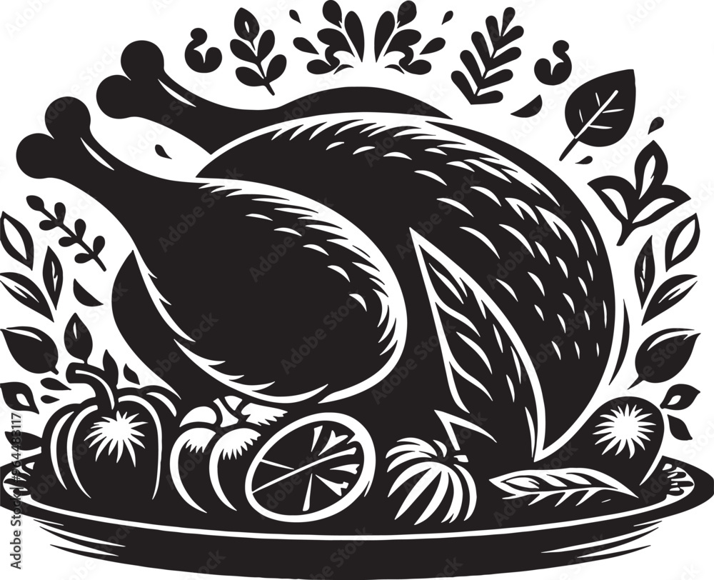 Obraz premium Thanksgiving Silhouette Vector Illustration