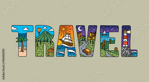 travel typography design vector, for t-shirt, poster and other uses