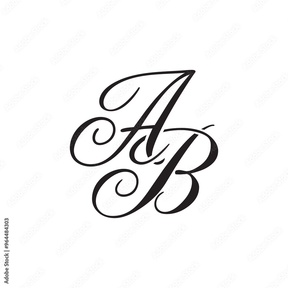 AB initial monogram logo