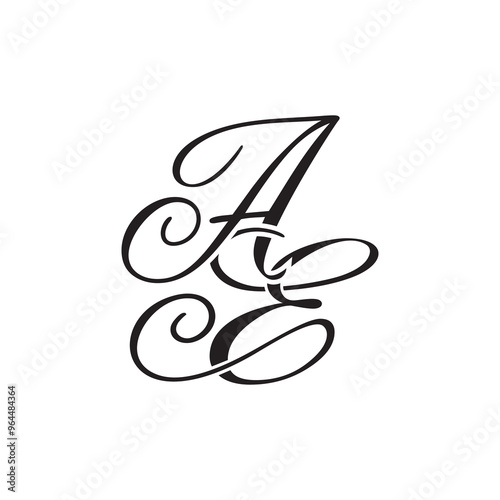 AE initial monogram logo