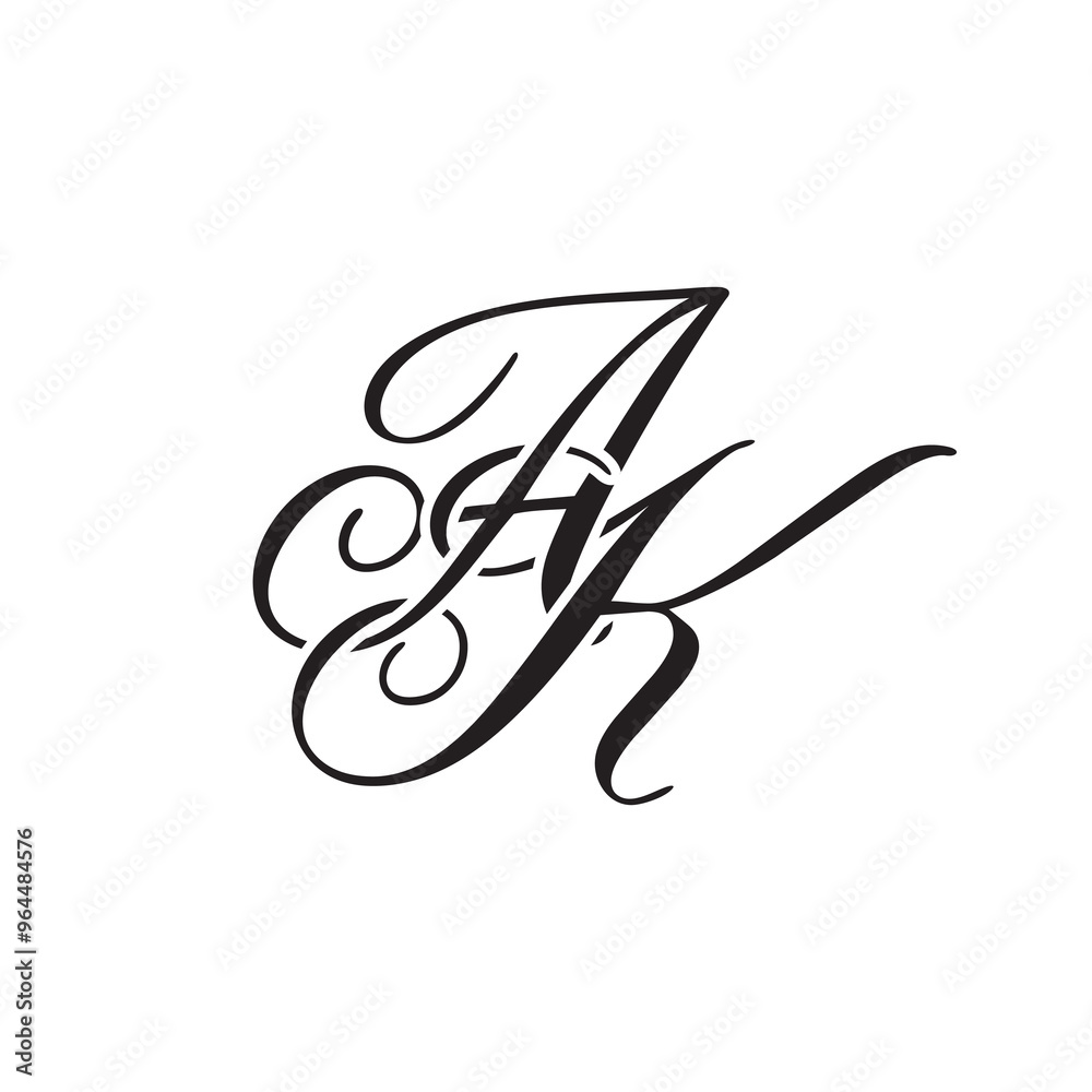 Naklejka premium AK initial monogram logo