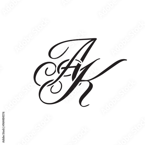AK initial monogram logo