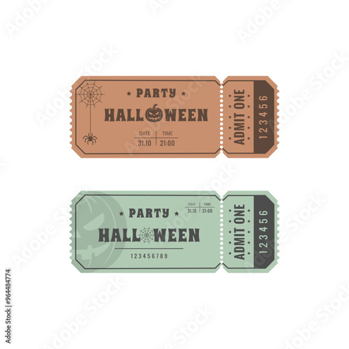 Tear-off tickets for a holiday, Halloween party