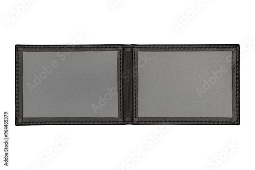 ID card holder leather cover frame for two cards with empty space is isolated.