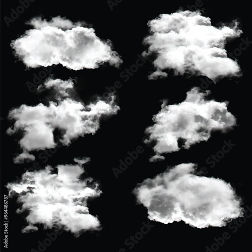 White cumulus cloud shape over solid background