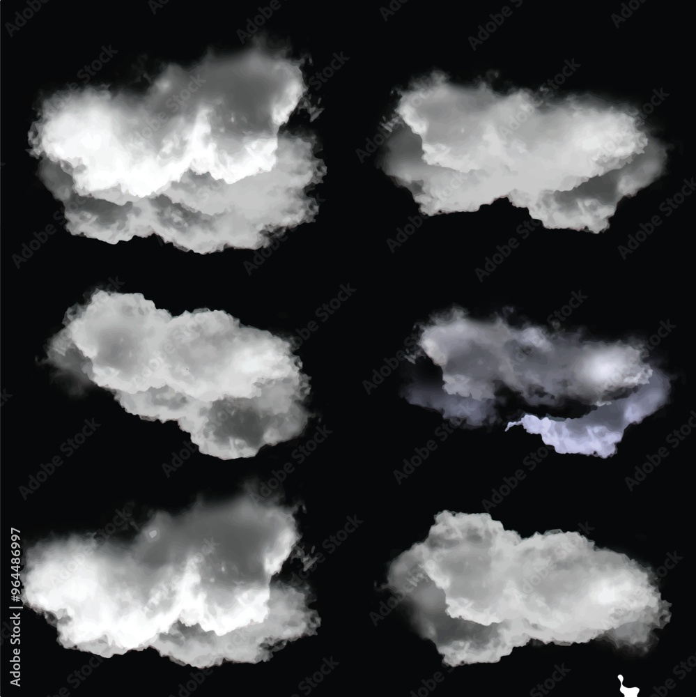 White cumulus cloud shape over solid background White cumulus cloud shape over solid background