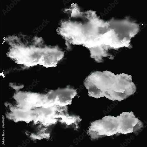 White cumulus cloud shape over solid background