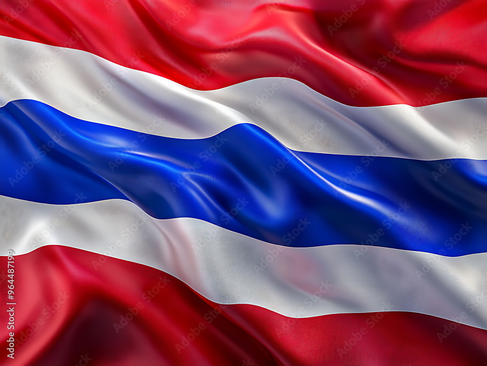 High-Quality Photorealistic Thailand Flag High-Quality Photorealistic Thailand Flag