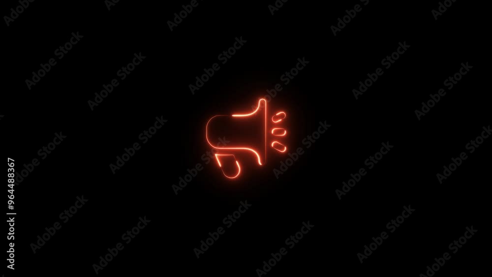 Glowing neon line Megaphone icon isolated on a dark background. Speaker sign. Colorful icon concept. Glowing neon line Megaphone icon isolated on a dark background. Speaker sign. Colorful icon concept.
