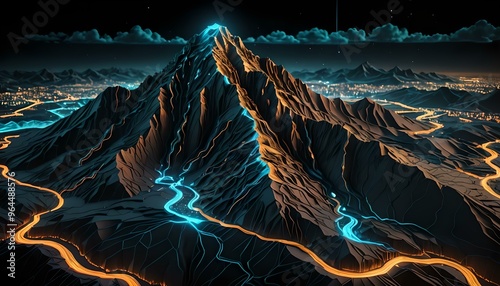 digital mountain illustration