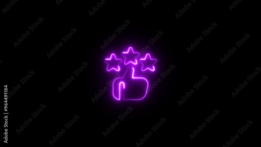 Glowing blue neon line like button symbol. Animated neon thumb up sign icon animation. Glowing blue neon line like button symbol. Animated neon thumb up sign icon animation.