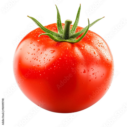 Wallpaper Mural Fresh tomato with water droplets isolated on white background for healthy eating, organic produce or salad ingredient, Cutout, Isolated on White Background Torontodigital.ca