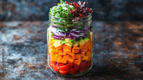 Rainbow Salad in a Jar