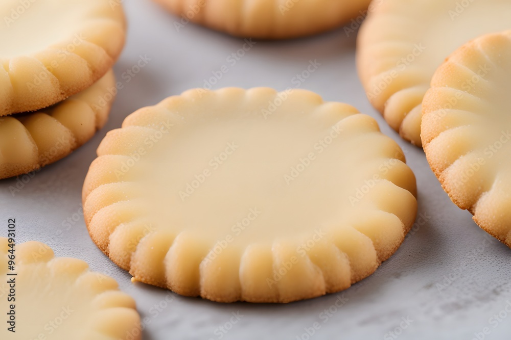 A close up of a danish butter cookie with a smooth and golden surface, AI Generated A close up of a danish butter cookie with a smooth and golden surface, AI Generated