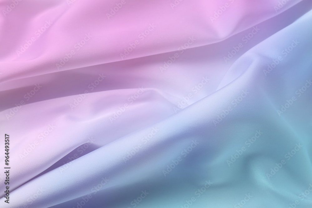 Fototapeta premium Beautiful silk fabric with color gradient, top view
