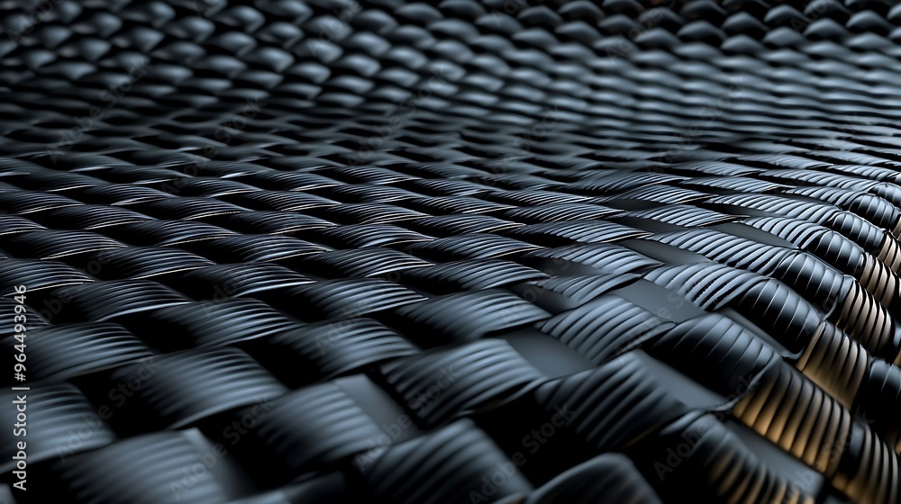 Fototapeta premium Black wavy stripes create an abstract pattern, sleek and dynamic.