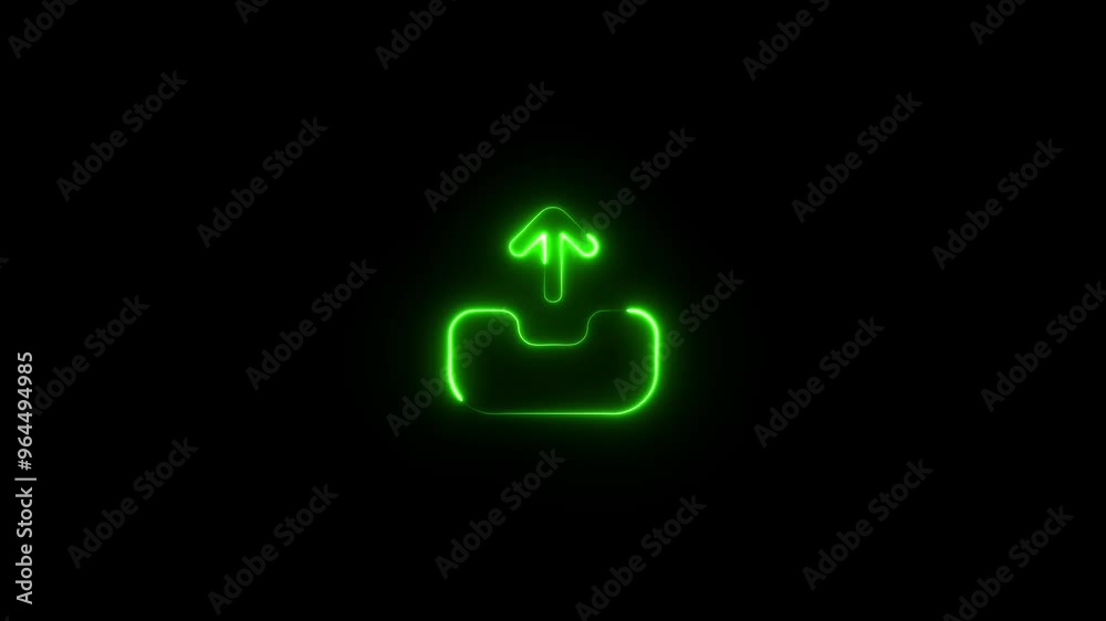 With the arrow logo embellishment and template covering in a realistic isolated neon sign on a black background. With the arrow logo embellishment and template covering in a realistic isolated neon sign on a black background.
