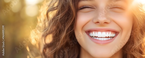 A radiant woman s beaming s...