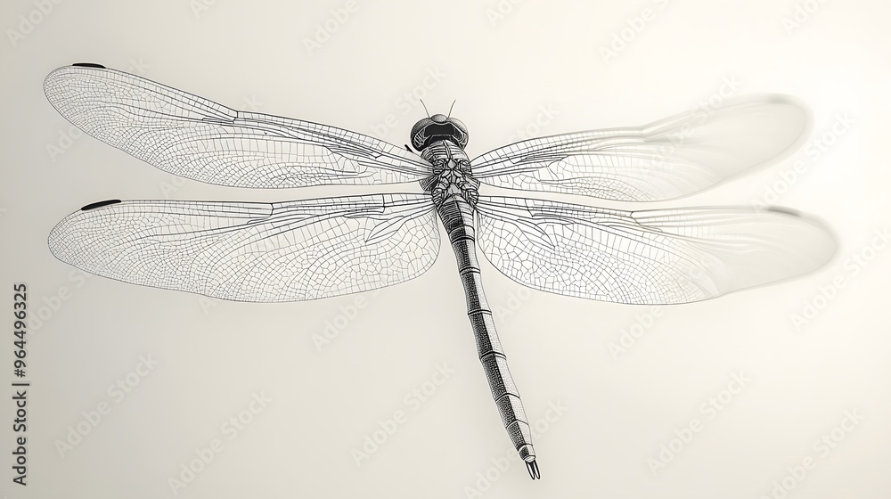 Dragonfly Wings from Dots and Lines: A dragonfly in flight, its delicate wings and elongated body drawn with a fine network of dots and thin lines.
Dragonfly Wings from Dots and Lines: A dragonfly in flight, its delicate wings and elongated body drawn with a fine network of dots and thin lines.