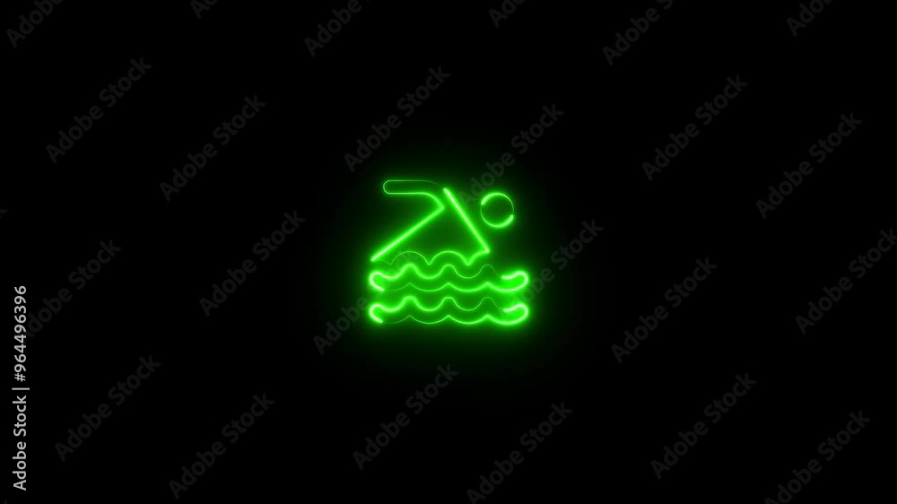 neon line swimming 2d animated outline icon. swimming line icon 4k video motion design graphics .on a black background. neon line swimming 2d animated outline icon. swimming line icon 4k video motion design graphics .on a black background.