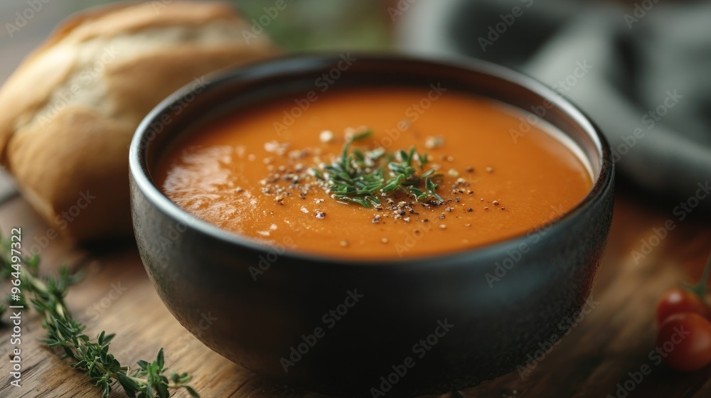 Delicious Tomato Soup with Bread Delicious Tomato Soup with Bread