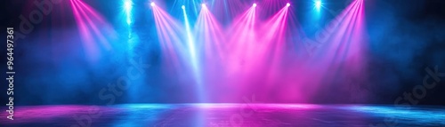 Abstract Neon Lights Stage Background