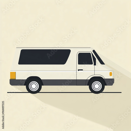 ide profile view of a van icon with bold outlines and smooth curves