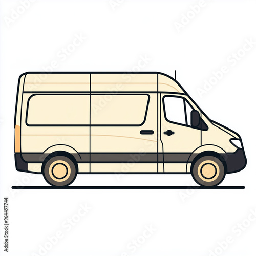 ide profile view of a van icon with bold outlines and smooth curves