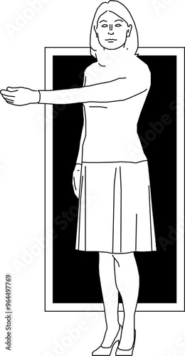 Vector sketch illustration of a silhouette design for a profile image of a person doing activities in a style in a box frame