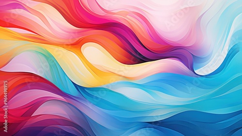 Vibrant Abstract Flowing Colorful Waves - Dynamic Gradient of Swirls