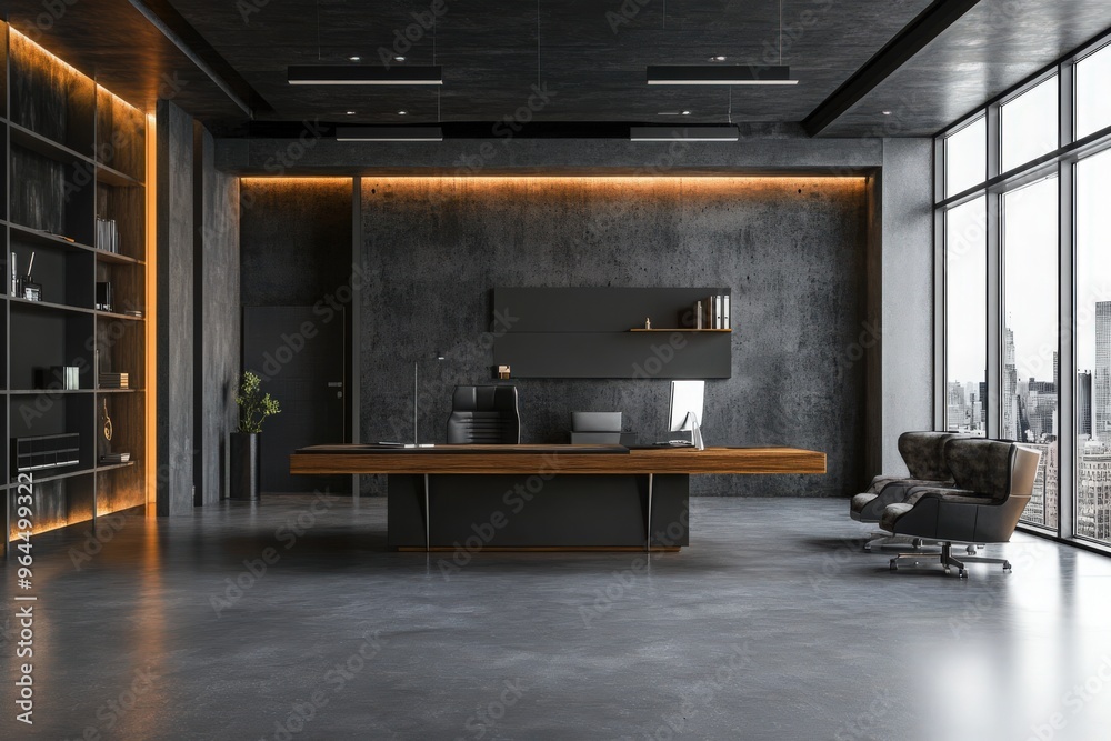Three dimensional design of modern office Three dimensional design of modern office