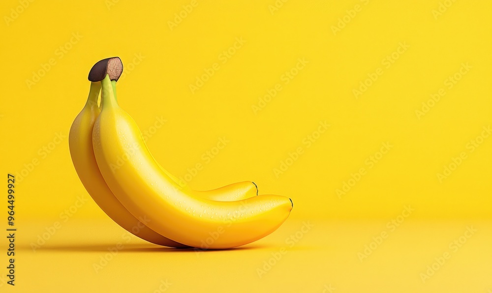 Bright yellow bananas on a matching yellow background, creating a vibrant and fresh visual perfect for food and health-related themes. Bright yellow bananas on a matching yellow background, creating a vibrant and fresh visual perfect for food and health-related themes.