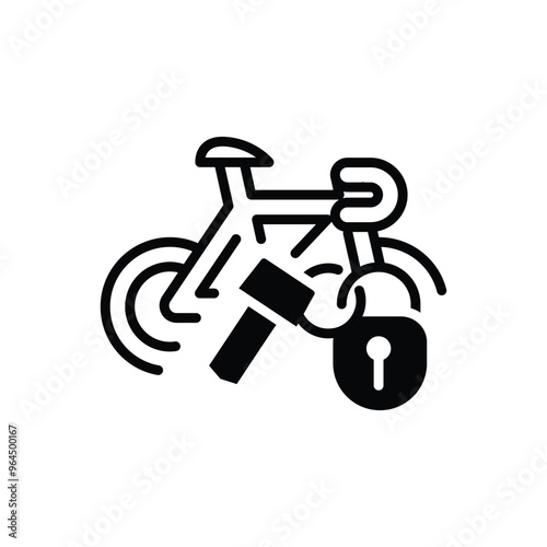 bicycle lock key solid icon vector design good for web or mobile app