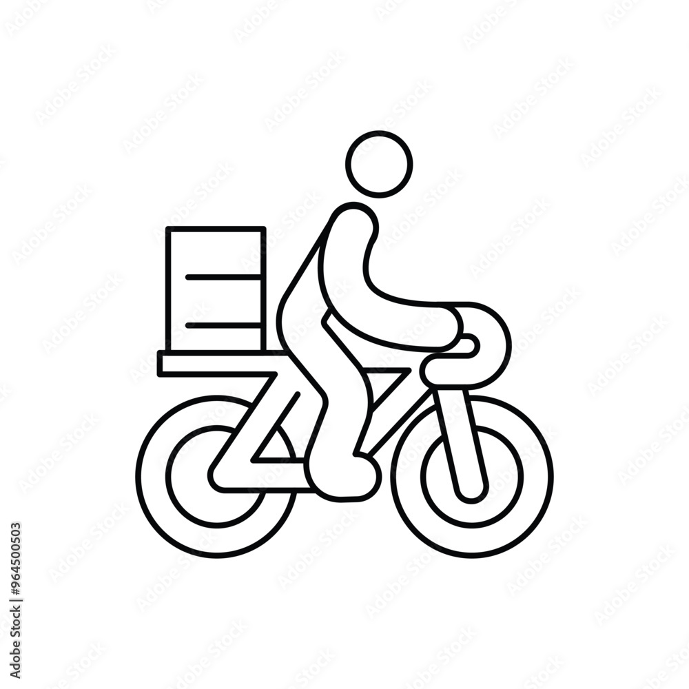 courier delivery by bicycle thin outline icon vector design good for web or mobile app courier delivery by bicycle thin outline icon vector design good for web or mobile app