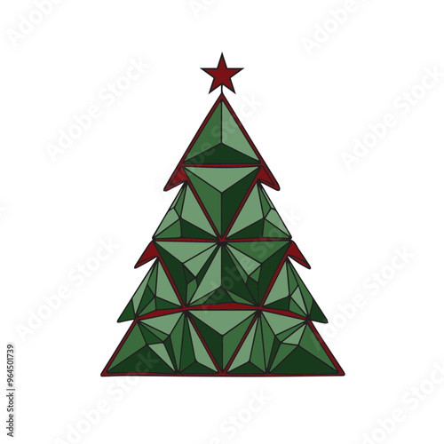 Green modern Christmas tree