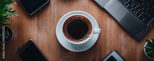 Coffee Cup Surrounded by Di...