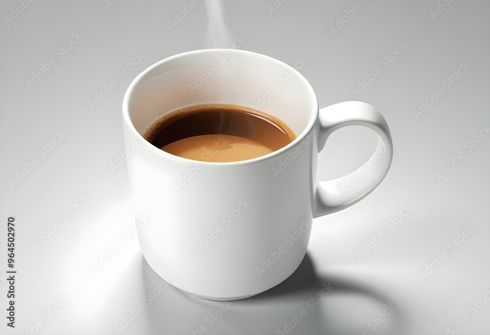 3d model, A white ceramic coffee mug filled with rich, dark coffee, positioned centrally against a smooth, light gray monochrome background., figure, octane render volumetric, highly detailed 3d model, A white ceramic coffee mug filled with rich, dark coffee, positioned centrally against a smooth, light gray monochrome background., figure, octane render volumetric, highly detailed