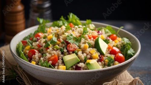 Fresh quinoa salad in a bowl.