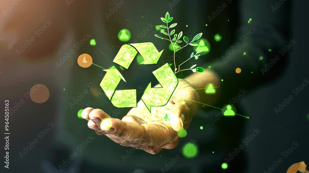 Reduce CO2 emission concept. A hand holds a green CO2 emissions symbol ...