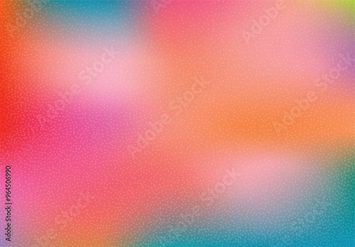 Colorful retro gradient background with grunge stipple texture