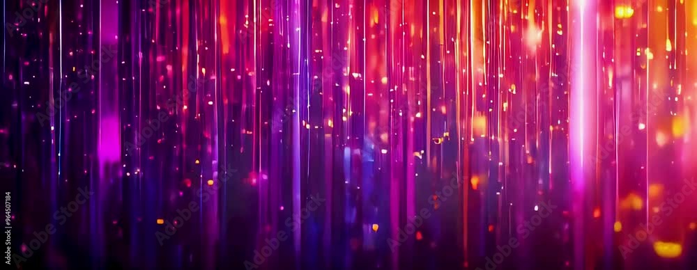 Vibrant, colorful neon lights on a dark background, creating a futuristic, digital, and abstract composition perfect for technology and sci-fi themes.