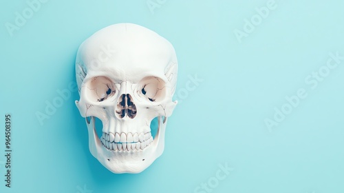 Skull anatomy, cranial bones and sutures, 3D illustration