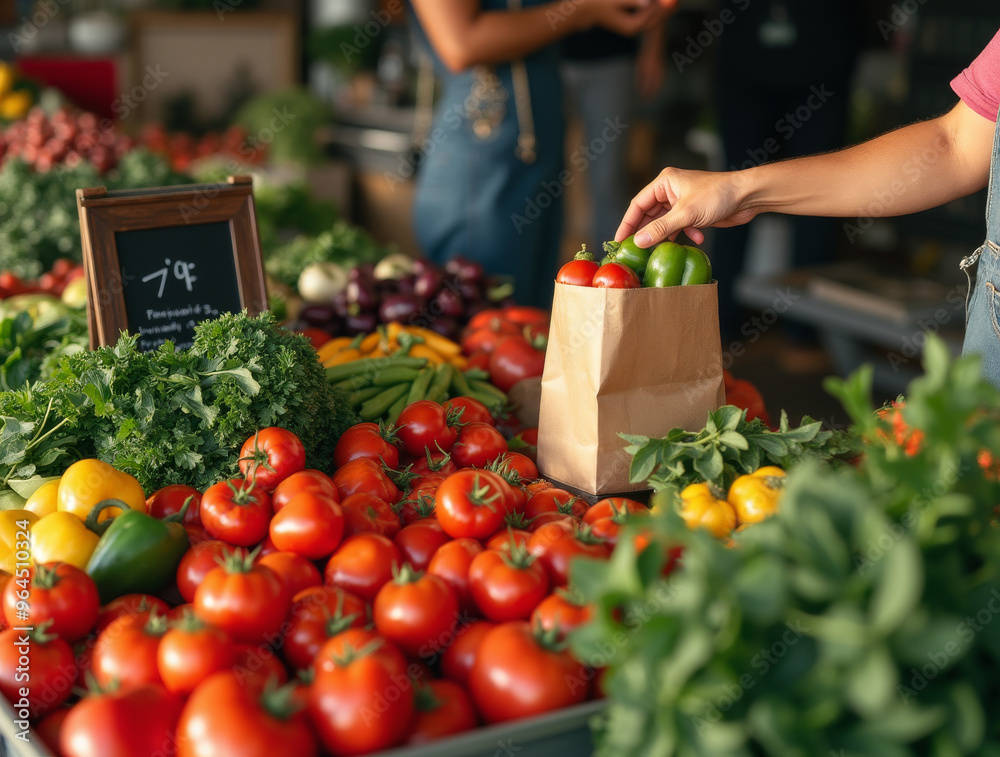 Frischer Markt mit Gemüse und Kräutern Frischer Markt mit Gemüse und Kräutern