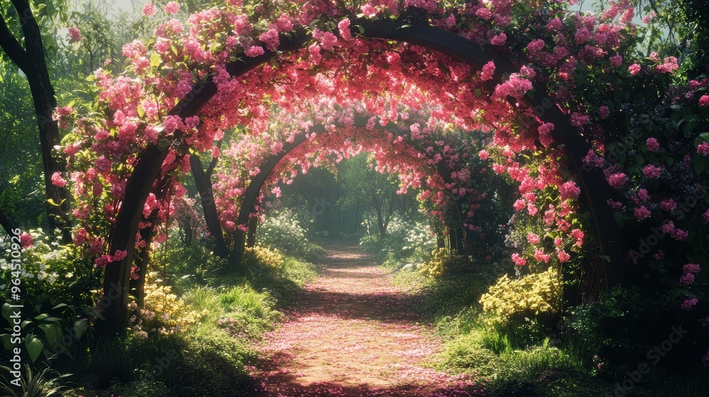 Enchanted Spring Bridal Archway amidst Blossoming Garden Bloom Enchanted Spring Bridal Archway amidst Blossoming Garden Bloom