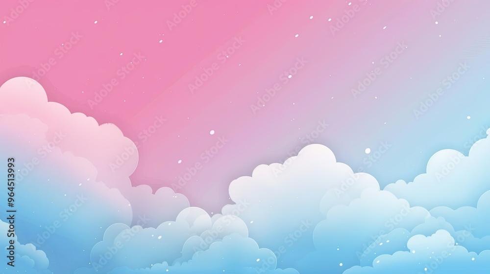 A serene gradient sky with fluffy clouds in shades of pink and blue, creating a calming and dreamy atmosphere. A serene gradient sky with fluffy clouds in shades of pink and blue, creating a calming and dreamy atmosphere.