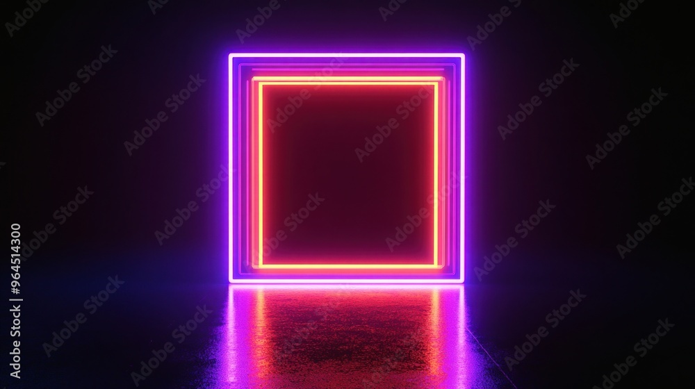 Neon Light Square Portal Neon Light Square Portal