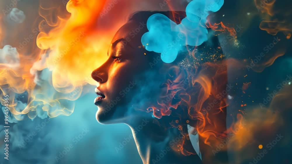 Abstract concepts exploring the mental and psychological aspects of thinking, anxiety, and stress, with a focus on philosophy and global issues Abstract concepts exploring the mental and psychological aspects of thinking, anxiety, and stress, with a focus on philosophy and global issues