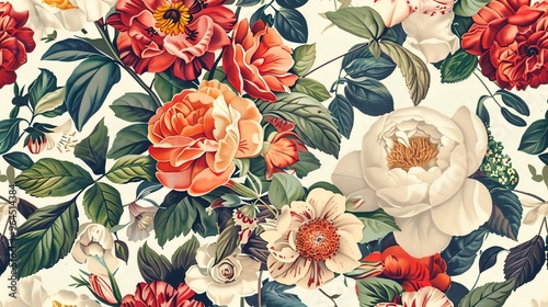 vintage flower pattern wallpaper
